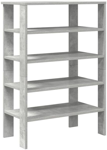 Schuhregal, Schuhablage, platzsparend Betongrau 61x32x87,5 cm Holzwerkstoff
