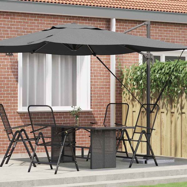 Roma Parasol, Sonnenschirm, Gartenschirm Anthrazit 286 x 284 x 265 cm