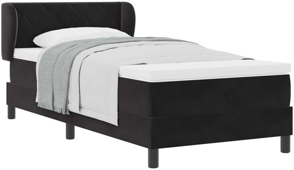 vidaXL Boxspringbett mit Kopfteil Schwarz 100 x 200 cm Samt 3340432 Bild 2