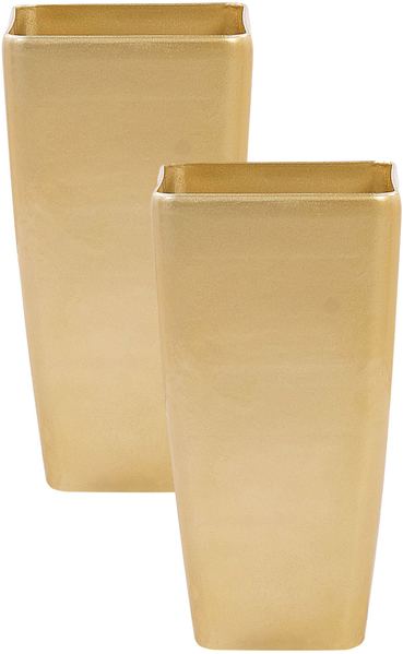 Blumentopf 2er Set gold rechteckig 30 x 30 x 57 cm MODI