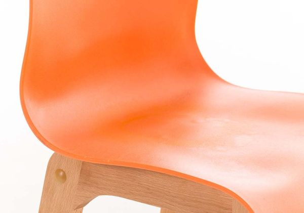 Barhocker 2er Set DELHI - Orange, Holz Barhocker mit Lehne Barstuhl Tresenhocker Tresenstuhl Kneipenhocker Kneipenstuhl Bild 6