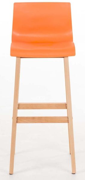 Barhocker 2er Set DELHI - Orange, Holz Barhocker mit Lehne Barstuhl Tresenhocker Tresenstuhl Kneipenhocker Kneipenstuhl Bild 2