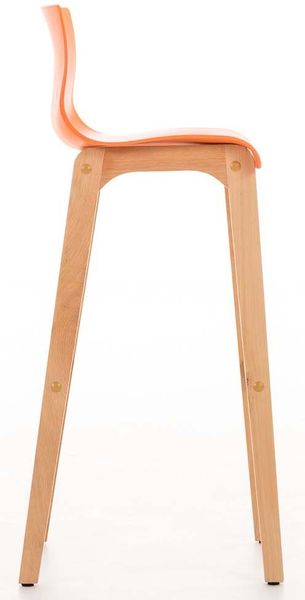 Barhocker 2er Set DELHI - Orange, Holz Barhocker mit Lehne Barstuhl Tresenhocker Tresenstuhl Kneipenhocker Kneipenstuhl Bild 3