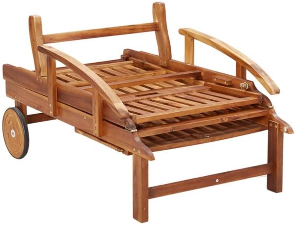 vidaXL Sonnenliegen 2 Stk. mit Tisch Massivholz Akazie 3104966 Bild 4