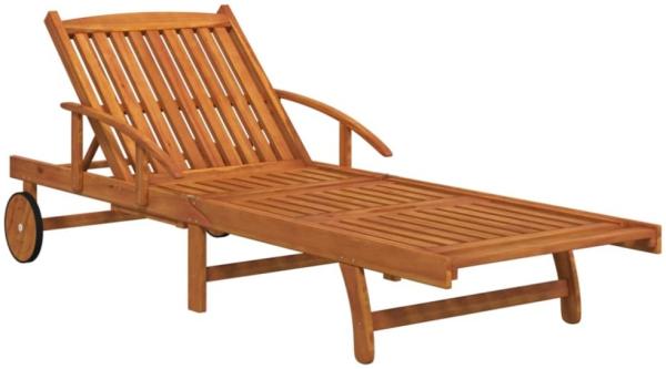 vidaXL Sonnenliegen 2 Stk. mit Tisch Massivholz Akazie 3104966 Bild 11