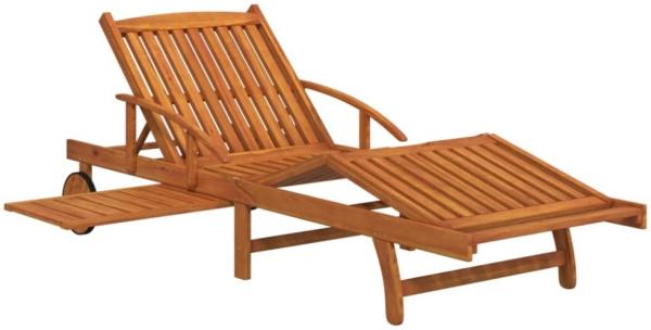 vidaXL Sonnenliegen 2 Stk. mit Tisch Massivholz Akazie 3104966 Bild 7