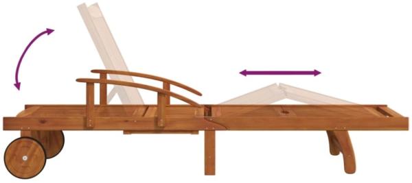 vidaXL Sonnenliegen 2 Stk. mit Tisch Massivholz Akazie 3104966 Bild 10