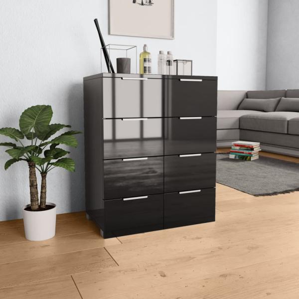 vidaXL Sideboard Hochglanz-Schwarz 60x35x80 cm Holzwerkstoff 283713