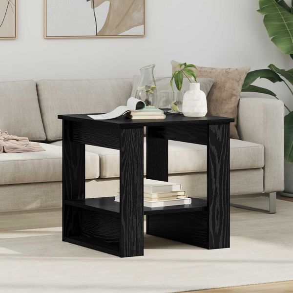 vidaXL Couchtisch, Holzwerkstoff Eichen-Optik Schwarz, 51 x 50 x 50 cm