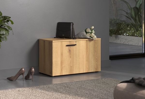 Home affaire Sitzbank Amrum (1-St), Schuhbank mit 2 Türen & 2 Einlegeböden - (B/T/H) 80/36/49 cm