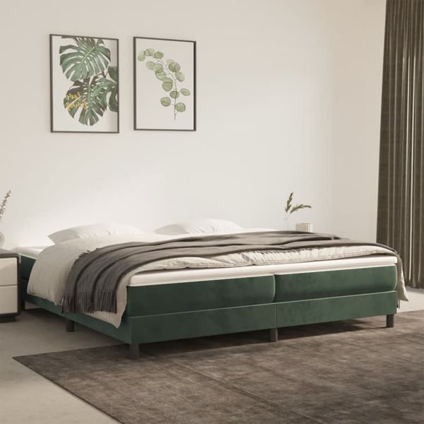 Boxspringbett Dunkelgrün 200x200 cm Samt [3120793]