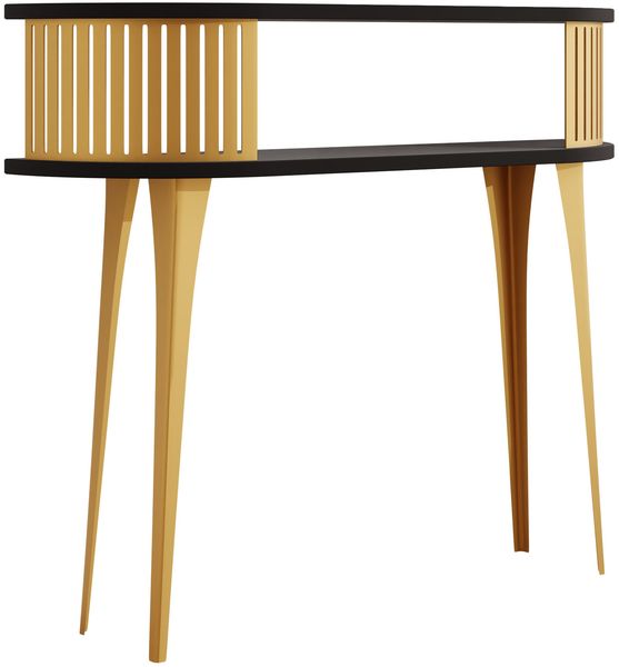 Konsolentisch Rajkon Oval Gold (Farbe: Gold / Schwarz Molet)