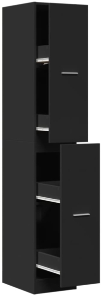 vidaXL Apothekerschrank Schwarz 30x41x174,5 cm Holzwerkstoff 3309628