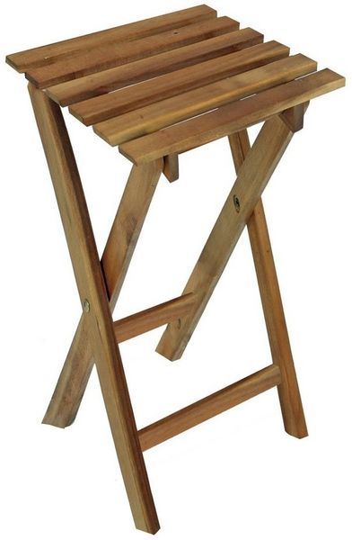 Spetebo Beistelltisch Klapphocker - YAKIMA - Eukalyptus FSC (Packung, 1-St, Klapphocker), Holzhocker klappbar aus Eukalyptus ca. 62x29 cm