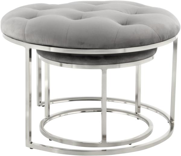 Hocker Becky 825 2er-Set Grau / Silber