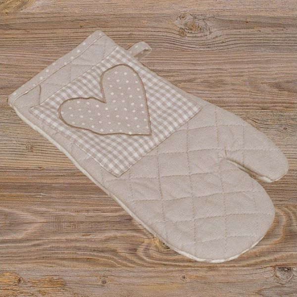 matches21 HOME & HOBBY Topflappen Topfhandschuh Landhaus Premium Karo Herz 33x17 cm, (1-tlg)