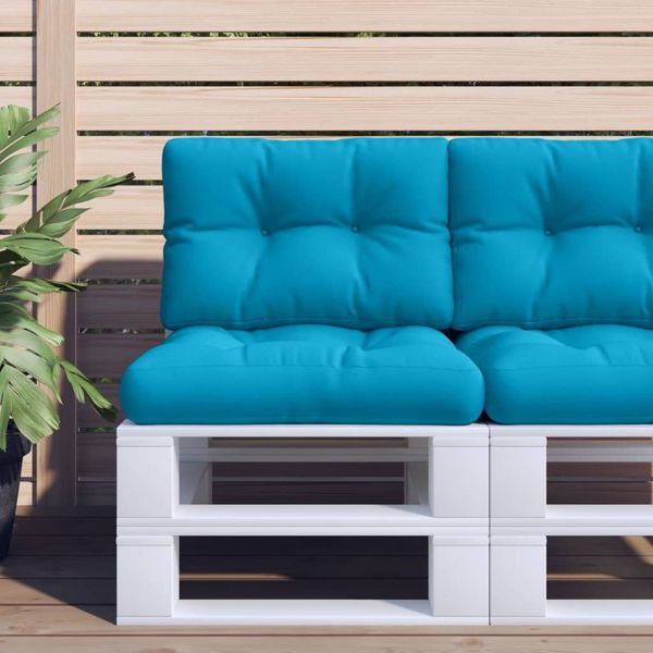 vidaXL Palettenkissen 2 Stk. Blau Stoff 360649