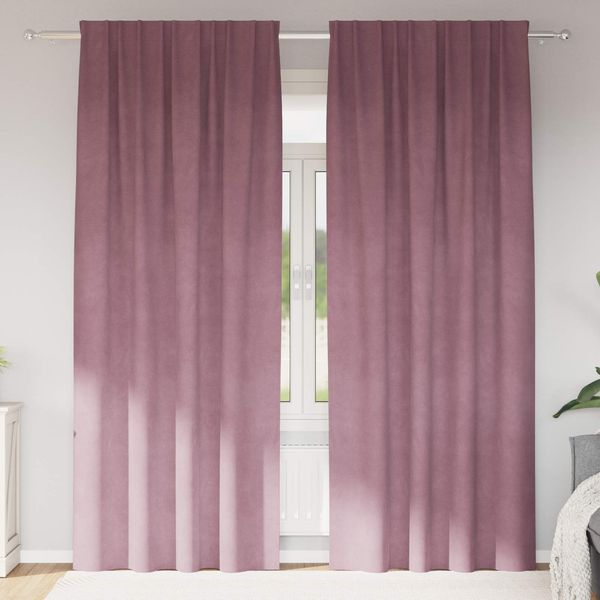 vidaXL Verdunkelungsvorhänge 2 pcs Dunkelrosa 140 x 225 cm Samt 4107245