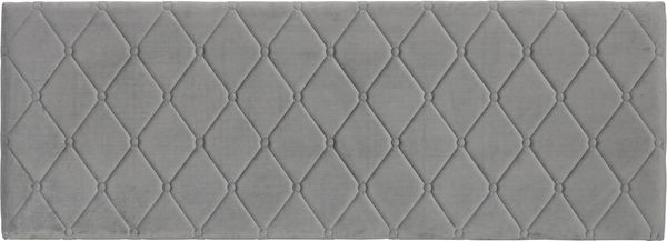 Baroni Home Kopfteil, gepolstert, aus grauem Samt mit internem Rahmen aus MDF, Doppelhaken aus Stahl und höhenverstellbar, einfache Wandmontage, Elegantes und Komfortables Design, 152x55 cm