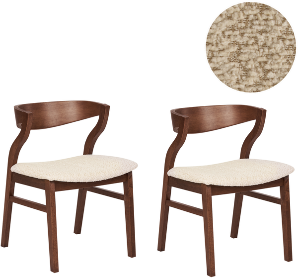 Esszimmerstuhl 2er Set MAROA Holz Helles Beige