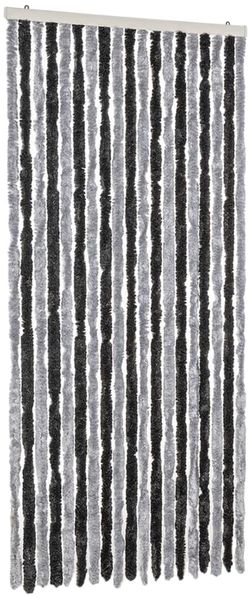 vidaXL Fliegenvorhang Grau und Schwarz 56x200 cm Chenille 377326 Bild 2