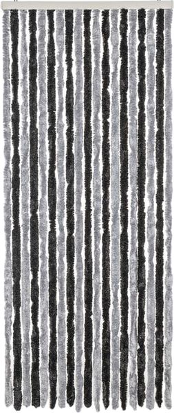 vidaXL Fliegenvorhang Grau und Schwarz 56x200 cm Chenille 377326 Bild 3