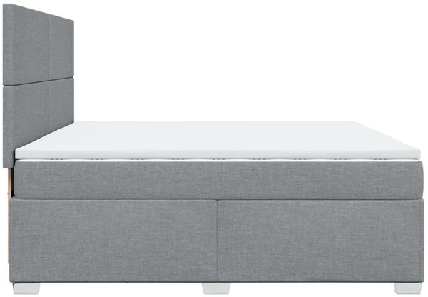 vidaXL Boxspringbett mit Matratze Hellgrau 200x200 cm Stoff 3292888 Bild 11