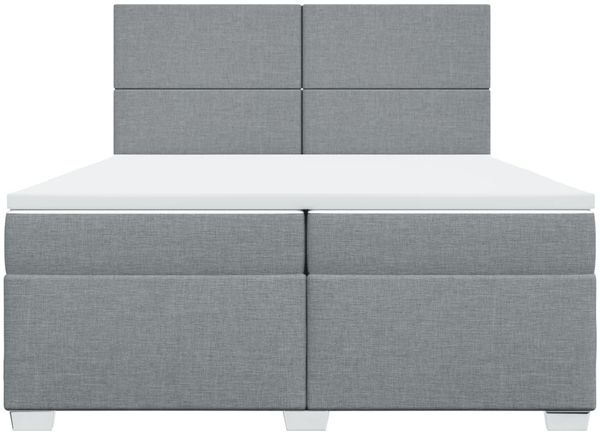 vidaXL Boxspringbett mit Matratze Hellgrau 200x200 cm Stoff 3292888 Bild 6