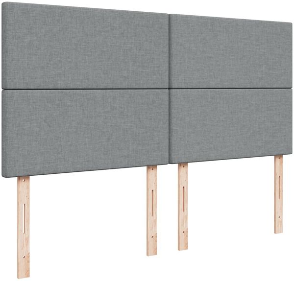 vidaXL Boxspringbett mit Matratze Hellgrau 200x200 cm Stoff 3292888 Bild 7