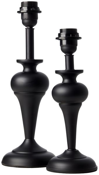 Tischlampe Seide schwarz matt Höhe 32 5 cm