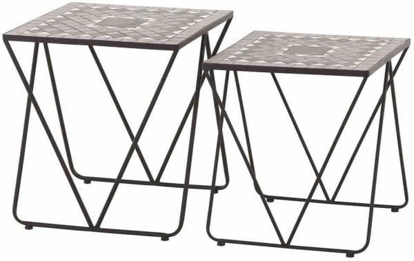 Siena Garden 'Como' Beistelltisch, Stahl, Schwarz, 51 x 51 x 56 cm