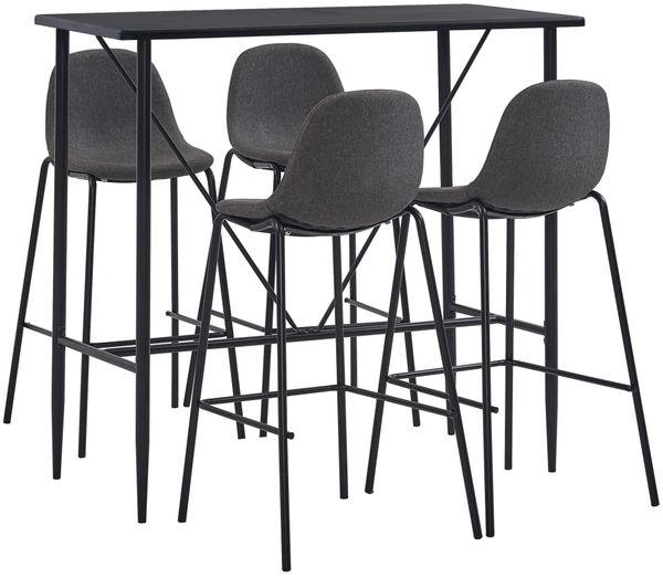 vidaXL 5-tlg. Bar-Set Stoff Dunkelgrau [3051295]