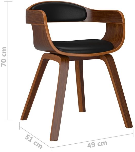 vidaXL Esszimmerstühle 2 Stk. Schwarz Bugholz und Kunstleder [3092377] Bild 7