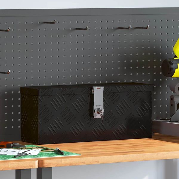 vidaXL Aufbewahrungsbox Schwarz 50x15x20,5 cm Aluminium 152247