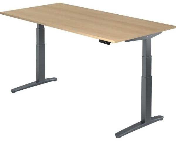 'XBHM2E' Sitz-Steh-Schreibtisch elektrisch 200x100 cm Eiche Graphit