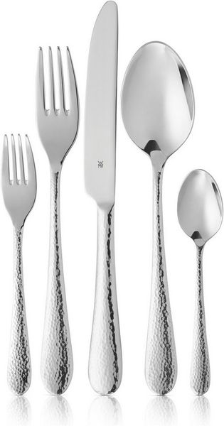 WMF Besteck-Set Sitello (30-tlg), 6 Personen, Cromargan® Edelstahl Rostfrei 18/10, geschmiedete Messer, farbecht, Wellenschliff, spülmaschinenfest
