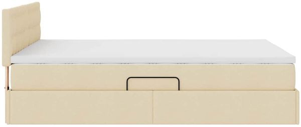 vidaXL Bett mit Stauraum und LED mit Matratze Creme 140 x 200 cm Stoff 3371278 Bild 11