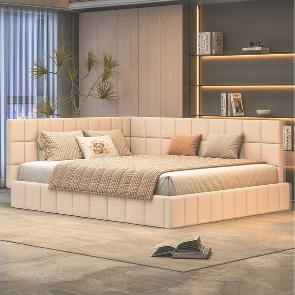 Flieks Polsterbett, Samt Daybett Tagesbett Schlafsofa 160x200cm mit Lattenrost