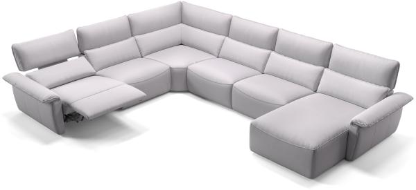 Sofanella Wohnlandschaft Merdia Ledersofa Eckcouch Sofa in Weiß