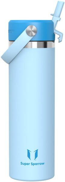 Sparrow Trinkflasche Edelstahl 750ml - Weiter Öffnung SwivelSip Thermosflasche mit Strohhalm - BPA-frei, Auslaufsicher Trinkflaschen - Ergonomisch Thermoskanne für Sport, Reisen, Outdoor