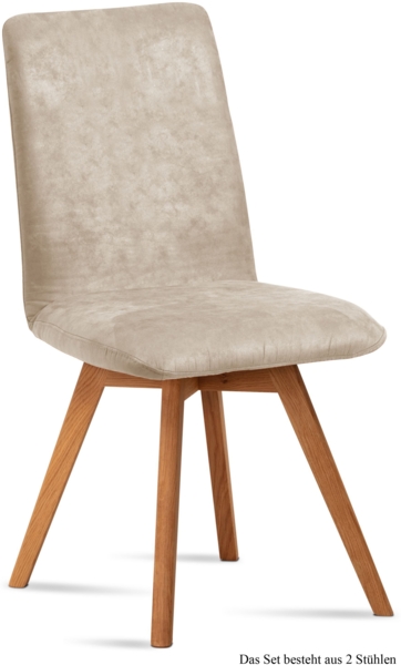 Esszimmerstuhl (2er-Set) Dilga 47x92x60 Schwarz/Natur