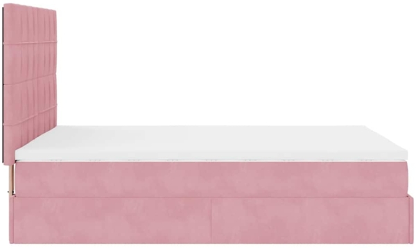 vidaXL Ottoman-Bett mit Matratzen Rosa 140x200 cm Samt 3313480 Bild 7
