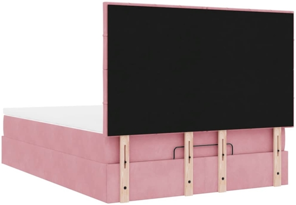 vidaXL Ottoman-Bett mit Matratzen Rosa 140x200 cm Samt 3313480 Bild 8