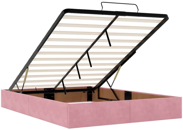 vidaXL Ottoman-Bett mit Matratzen Rosa 140x200 cm Samt 3313480 Bild 9