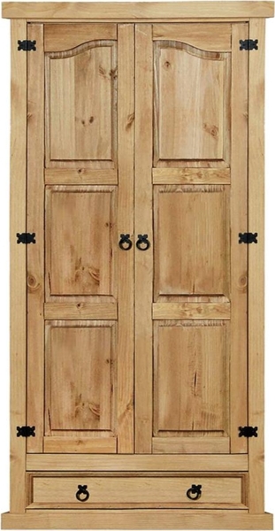 Kleiderschrank 102 x 205 x 56 cm Kiefer Natur