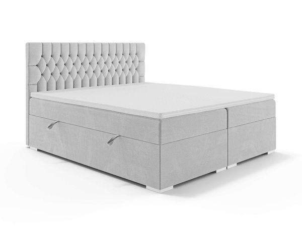Home affaire Bett ALIY mit Matratze und Topper, in 3 Breiten (140, 160 und 180 cm), Boxspringbett mit Kopfteil, Bettkasten, Matratze (BFK/TFK) und Topper