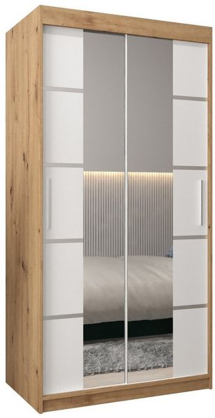 ABIKS MÖBEL Schwebetürenschrank Verona 4 Schlafzimmerschrank, mit Spiegel, Kleiderstange und Regalen