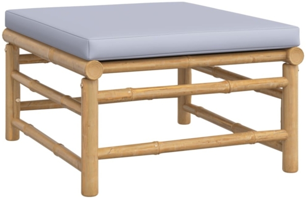 vidaXL 7-tlg. Garten-Lounge-Set mit Hellgrauen Kissen Bambus 3155101 Bild 9