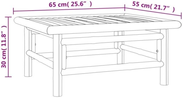 vidaXL 7-tlg. Garten-Lounge-Set mit Hellgrauen Kissen Bambus 3155101 Bild 4