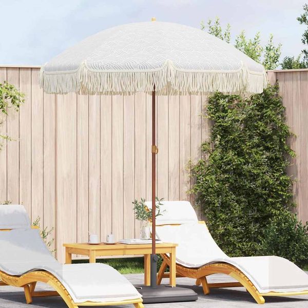 Strandparasol, Gartenschirm, Sonnenschirm Grau und Weiß 160 x 160 x 196 cm